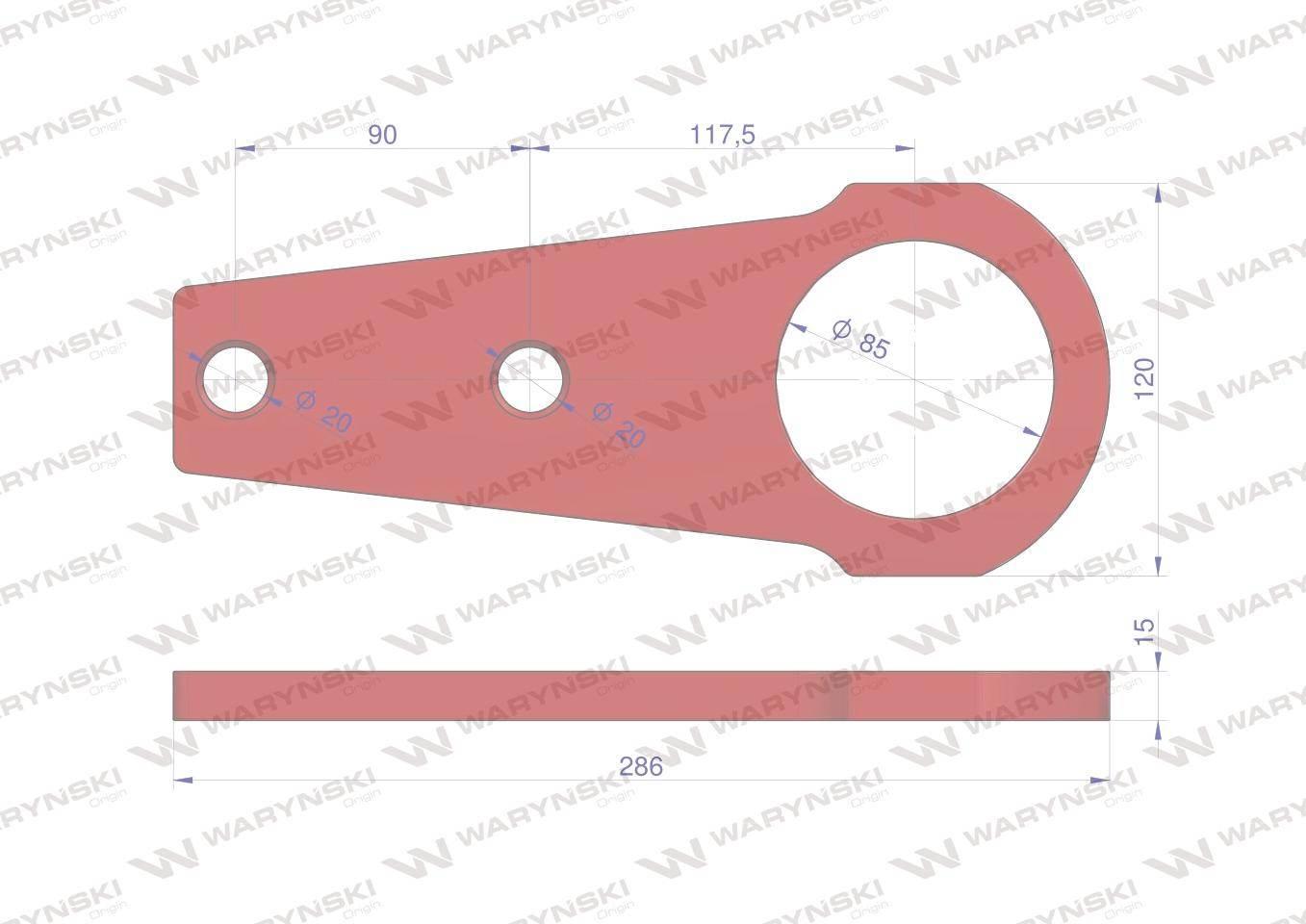 Płyta tylna kosiarka rotacyjna Waryński W-5036010280 - zdjęcie 2
