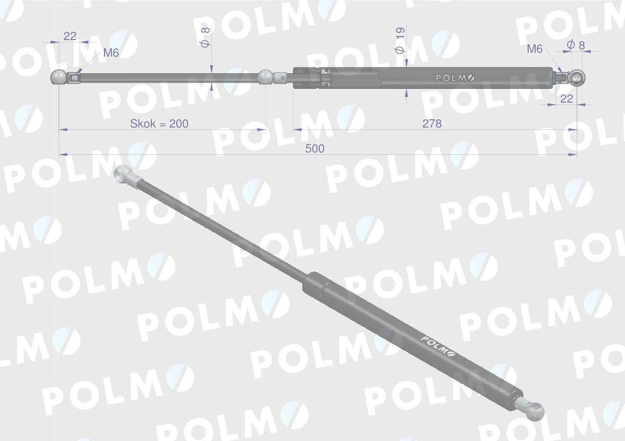 Siłownik drzwi L max. 500mm 134701576P CASE IH POLMO 134701576P - zdjęcie 2