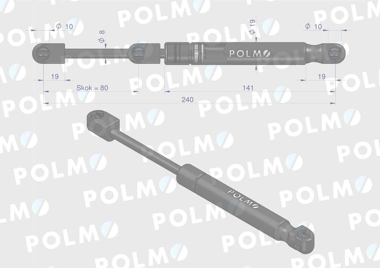 Siłownik tylnej szyby L max. 240mm 1284636C1P CASE IH POLMO 1284636C1P - zdjęcie 2