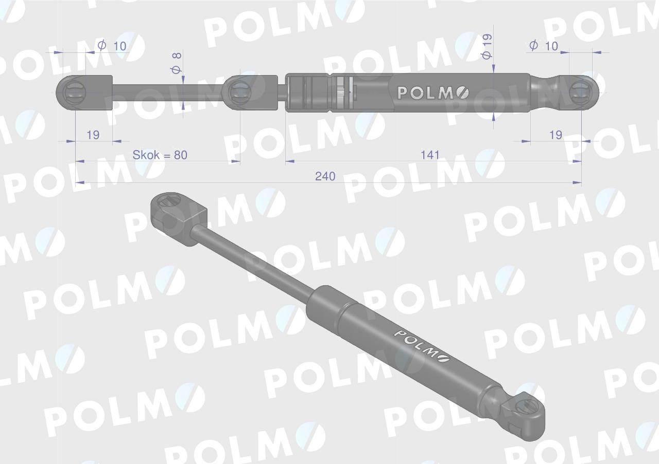 Siłownik szyby przedniej, szyby drzwi L max. 240mm 1284622C1P CASE IH POLMO - zdjęcie 2