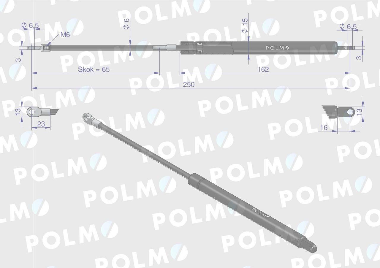 Siłownik szyberdachu L max. 250mm 3221572R0P CASE IH POLMO 3221572R0P - zdjęcie 2