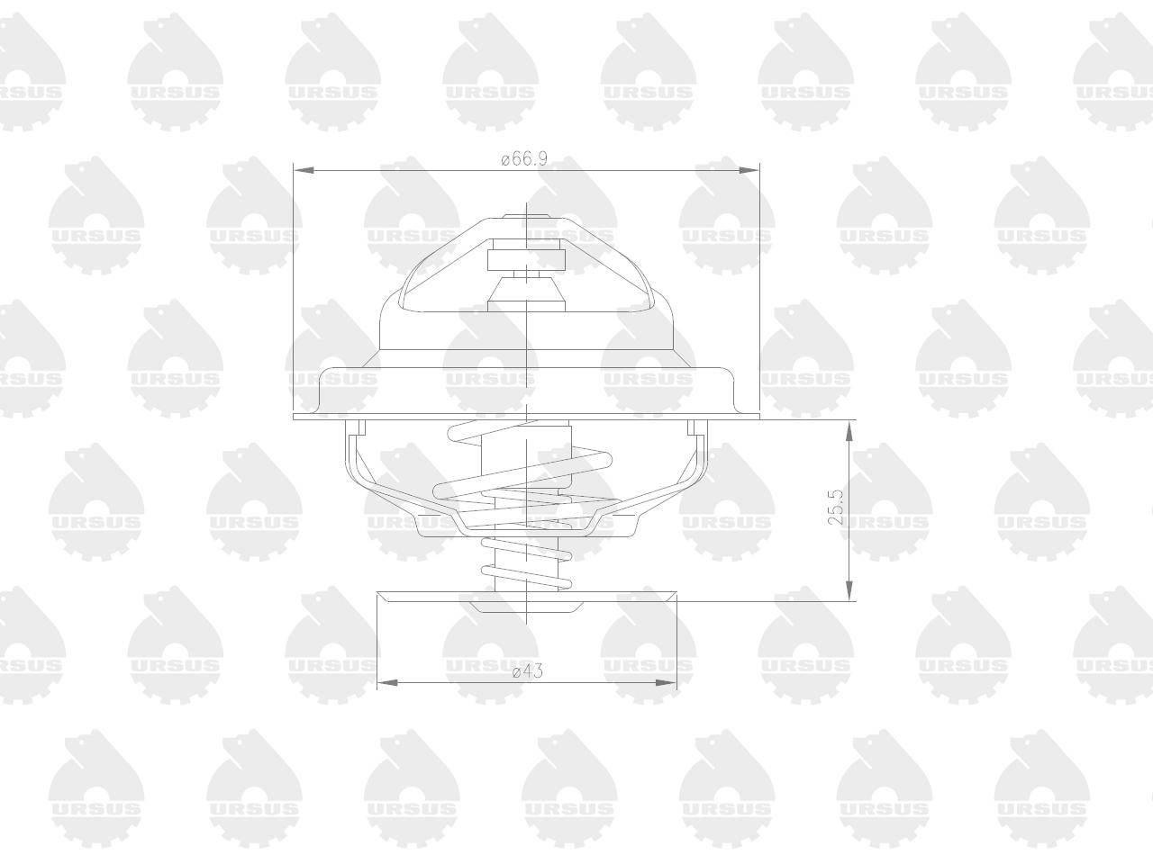 Termostat C-385 6-cylindrowy ORYGINAŁ URSUS 89005904U - zdjęcie 2