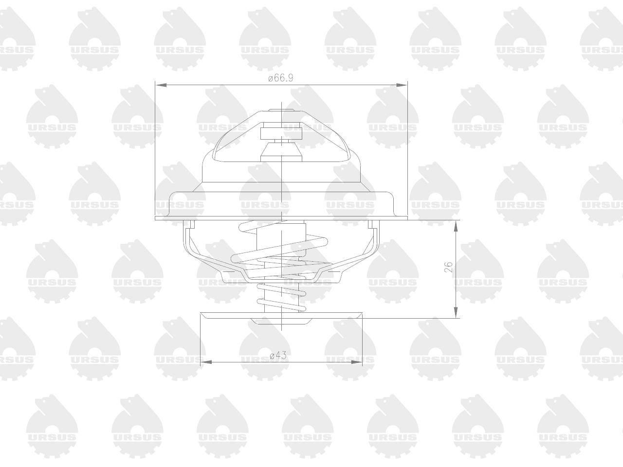 Termostat Forterra Zetor 70011316 ORYGINAŁ URSUS 78005077U - zdjęcie 2