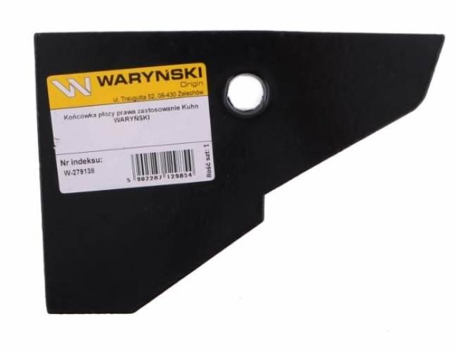 Końcówka płozy prawa zastosowanie Kuhn stal borowa WARYŃSKI W-279138 - zdjęcie 3