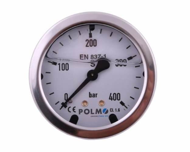 Manometr glicerynowy M63 0-400 bar tylne przyłącze G1/4" POLMO - zdjęcie 2