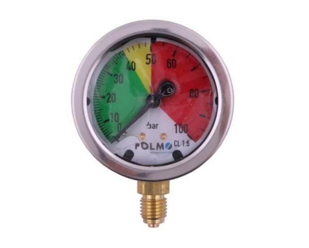 Manometr glicerynowy M63 0-100 bar gwint M12x1.5 dolne przyłącze. obudowa k - zdjęcie 2