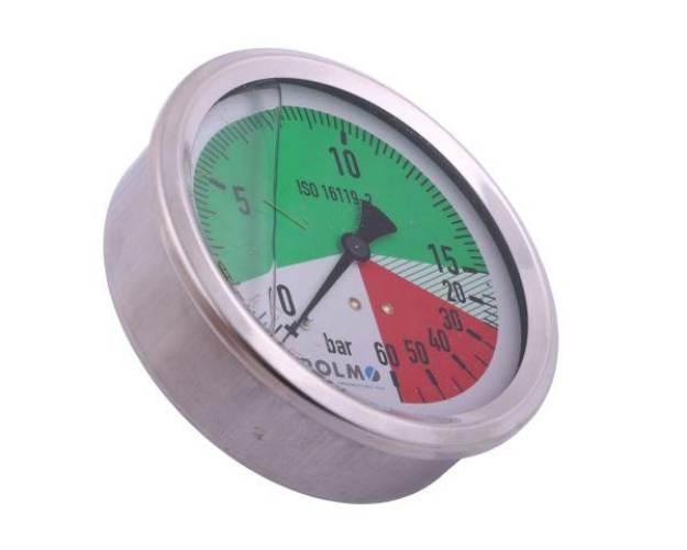 Manometr glicerynowy M100 0-15/60 bar gwint G1/4" tylne przyłącze. obudowa