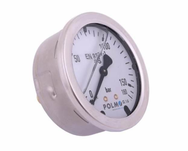 Manometr glicerynowy M63 0-160 bar tylne przyłącze G1/4" POLMO