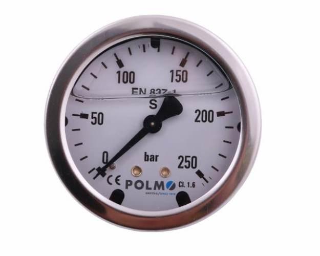 Manometr glicerynowy M63 0-250 bar tylne przyłącze G1/4" POLMO - zdjęcie 2