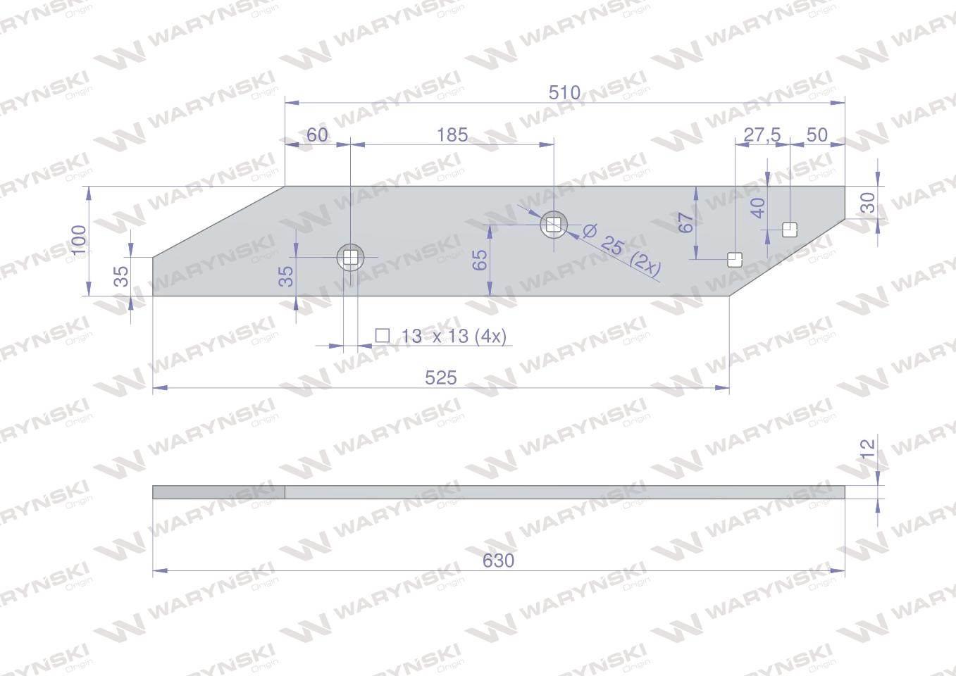 Listwa płozy prawa zastosowanie Long Unia WARYŃSKI W-1150930030 - zdjęcie 2