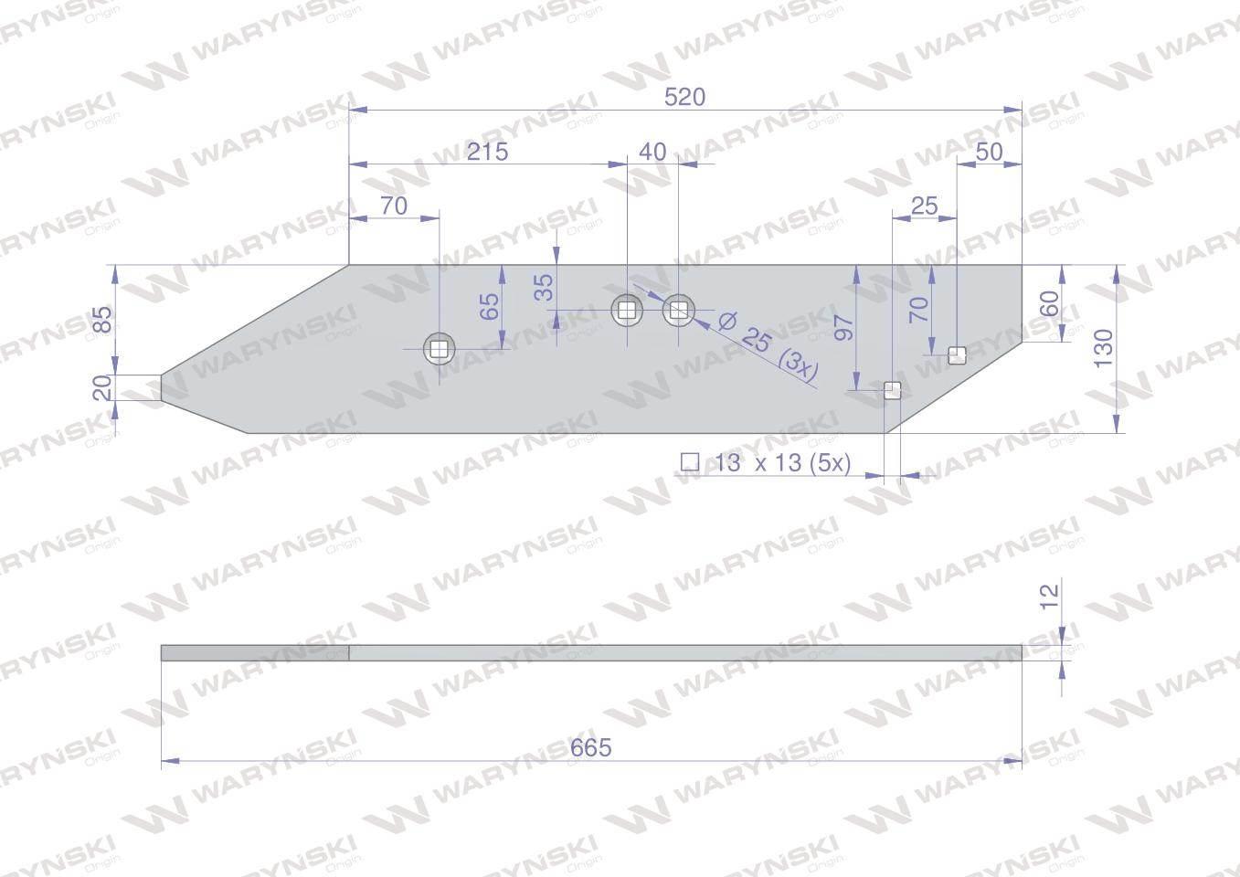 Listwa płozy prawa zastosowanie PO1703 Unia ZX WARYŃSKI W-1153510030 - zdjęcie 2