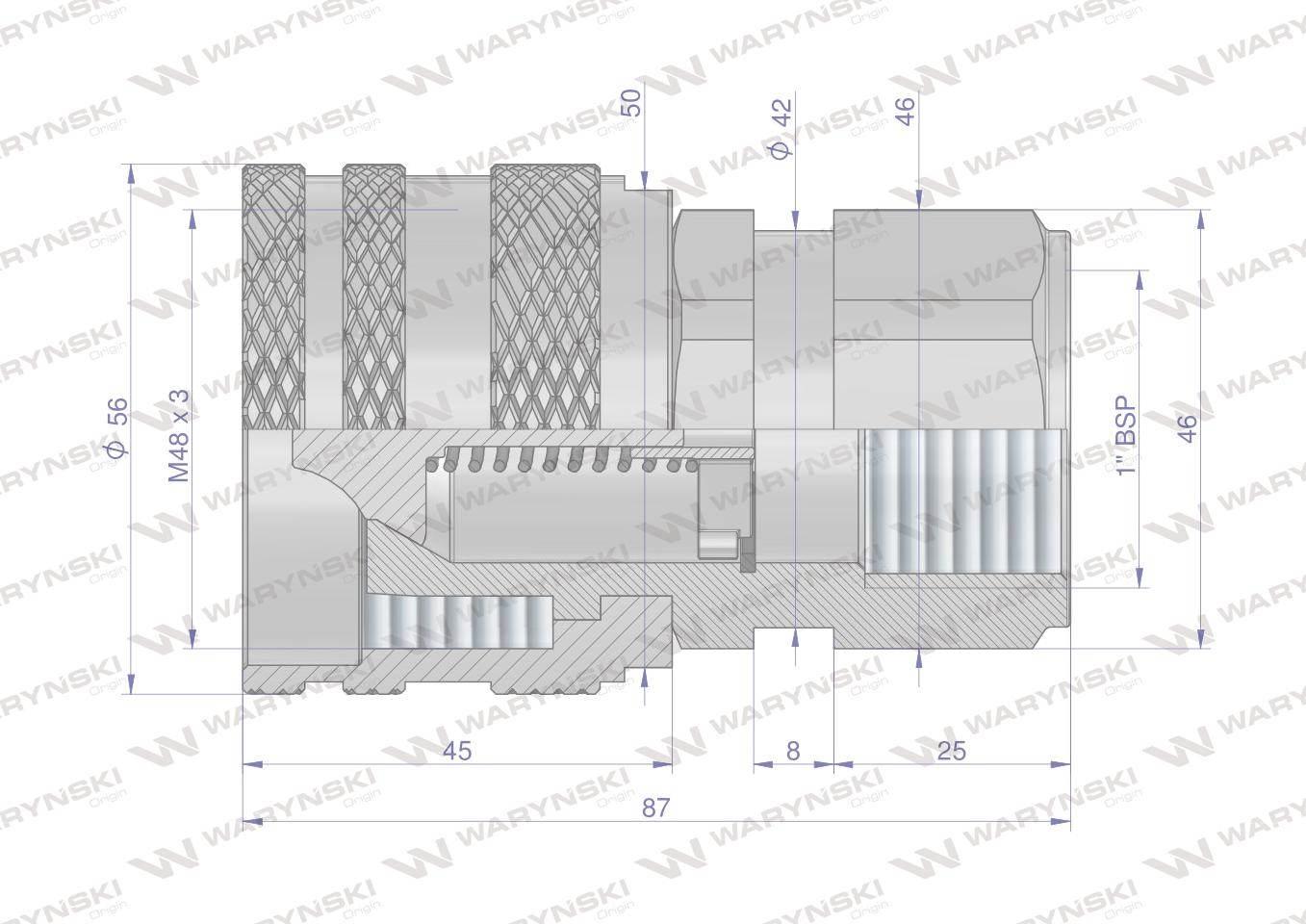 Szybkozłącze hydrauliczne skręcane wtyczka G1"BSP gwint wewnętrzny 250bar W - zdjęcie 2