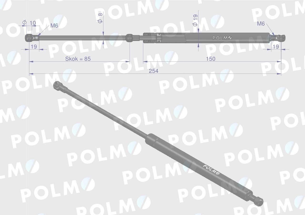 Siłownik L max. 254mm 3900790M91P MASSEY FERGUSON POLMO 3900790M91P - zdjęcie 2