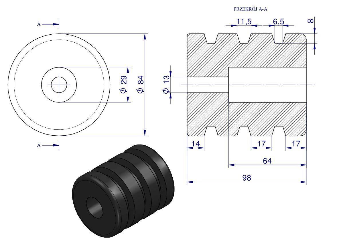 Resor. odbój gumowy otwór mocujący 13mm wysokość 100mm NR-195 Przyczepa - zdjęcie 2