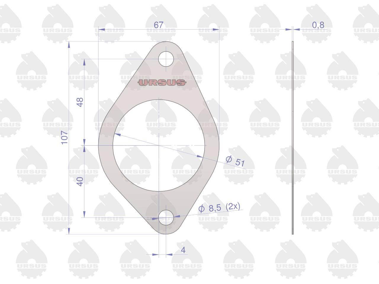 Uszczelka kolektora ssącego krążelit 0.8mm C-385 ORYGINAŁ URSUS 10szt - zdjęcie 2