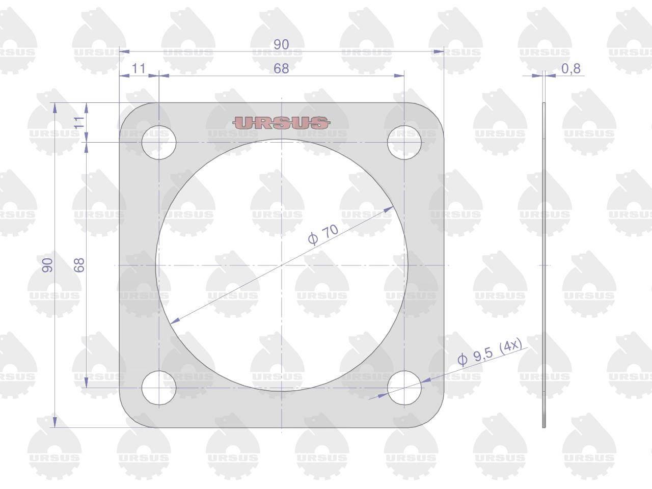 Uszczelka pokrywy skrzyni krążelit 0.8mm C-385 ORYGINAŁ URSUS 10szt - zdjęcie 2