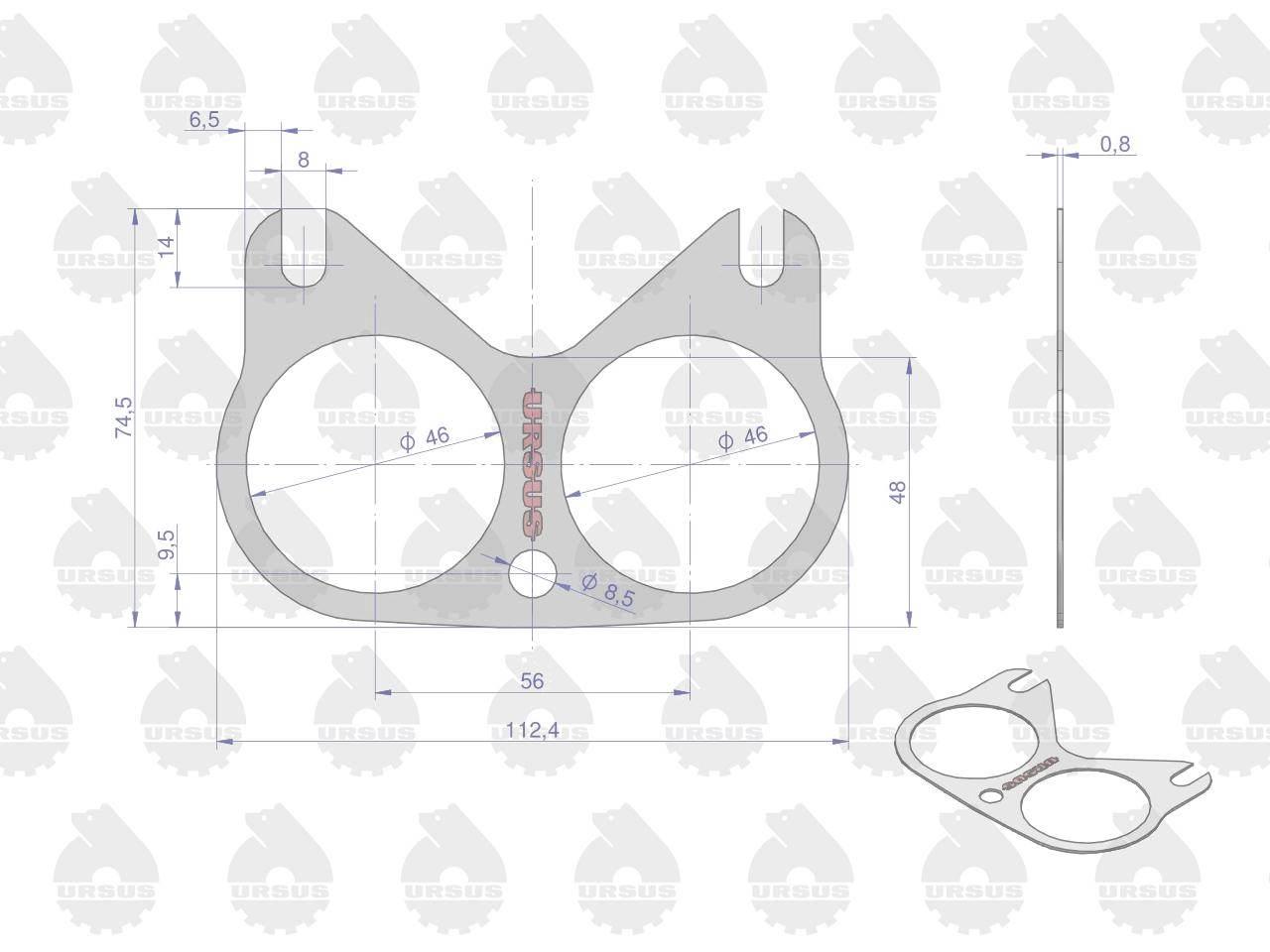 Uszczelka kolektora ssącego (okular) krążelit 0.8mm C-330 ORYGINAŁ URSUS 10 - zdjęcie 2