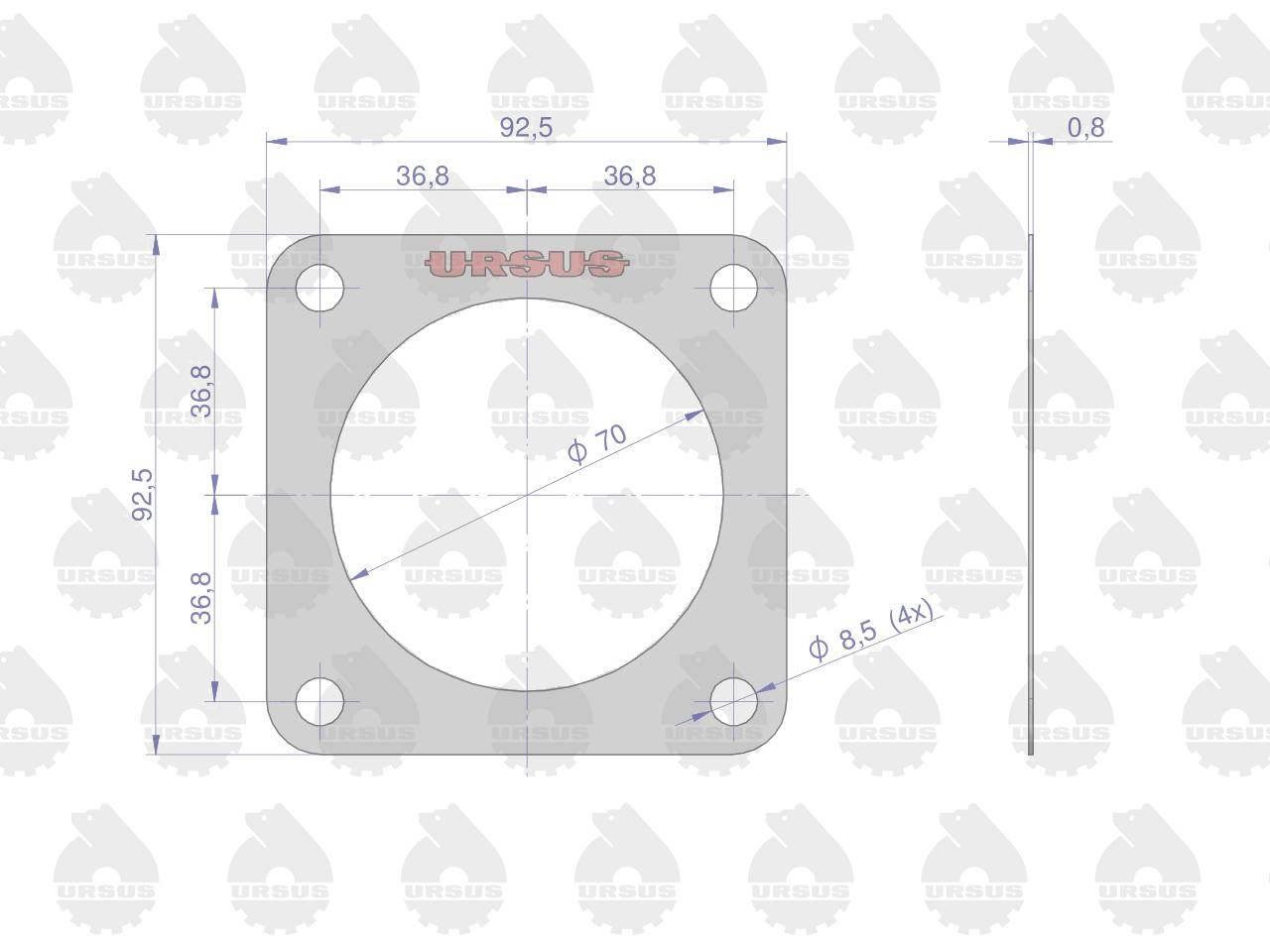 Uszczelka łożyska dźwigni zmiany biegów krążelit 0.8mm C-330 ORYGINAŁ URSUS - zdjęcie 2