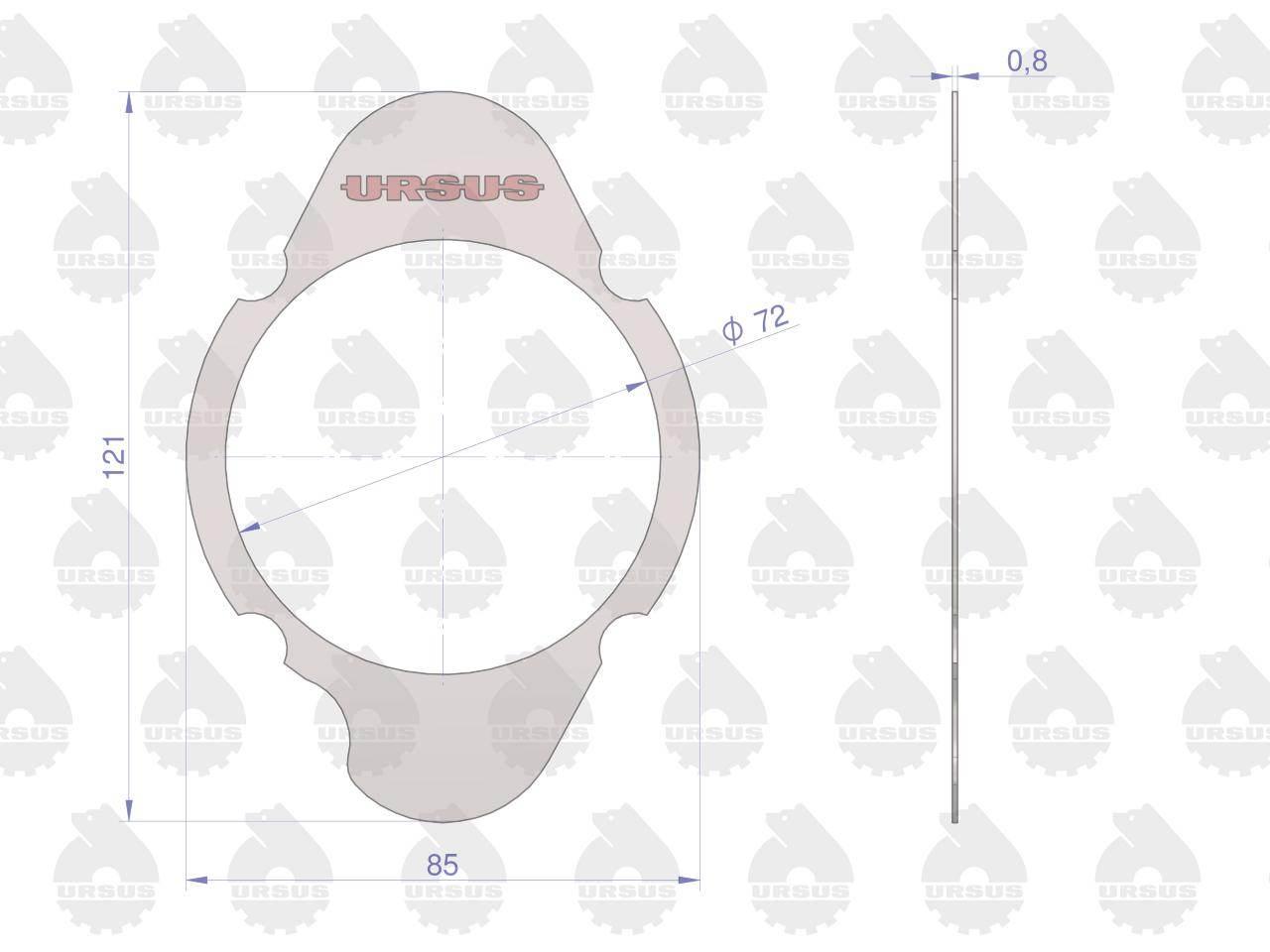 Uszczelka cylindra sprężarki 950941 krążelit 0.8mm C-360 ORYGINAŁ URSUS 10s - zdjęcie 2