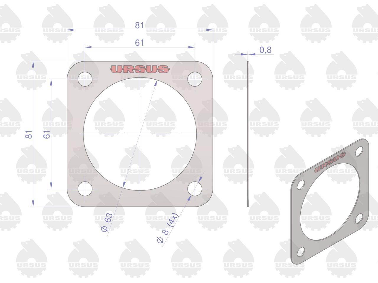 Uszczelka termostatu krążelit 0.8mm Zetor ORYGINAŁ URSUS 10szt 70011303U - zdjęcie 2