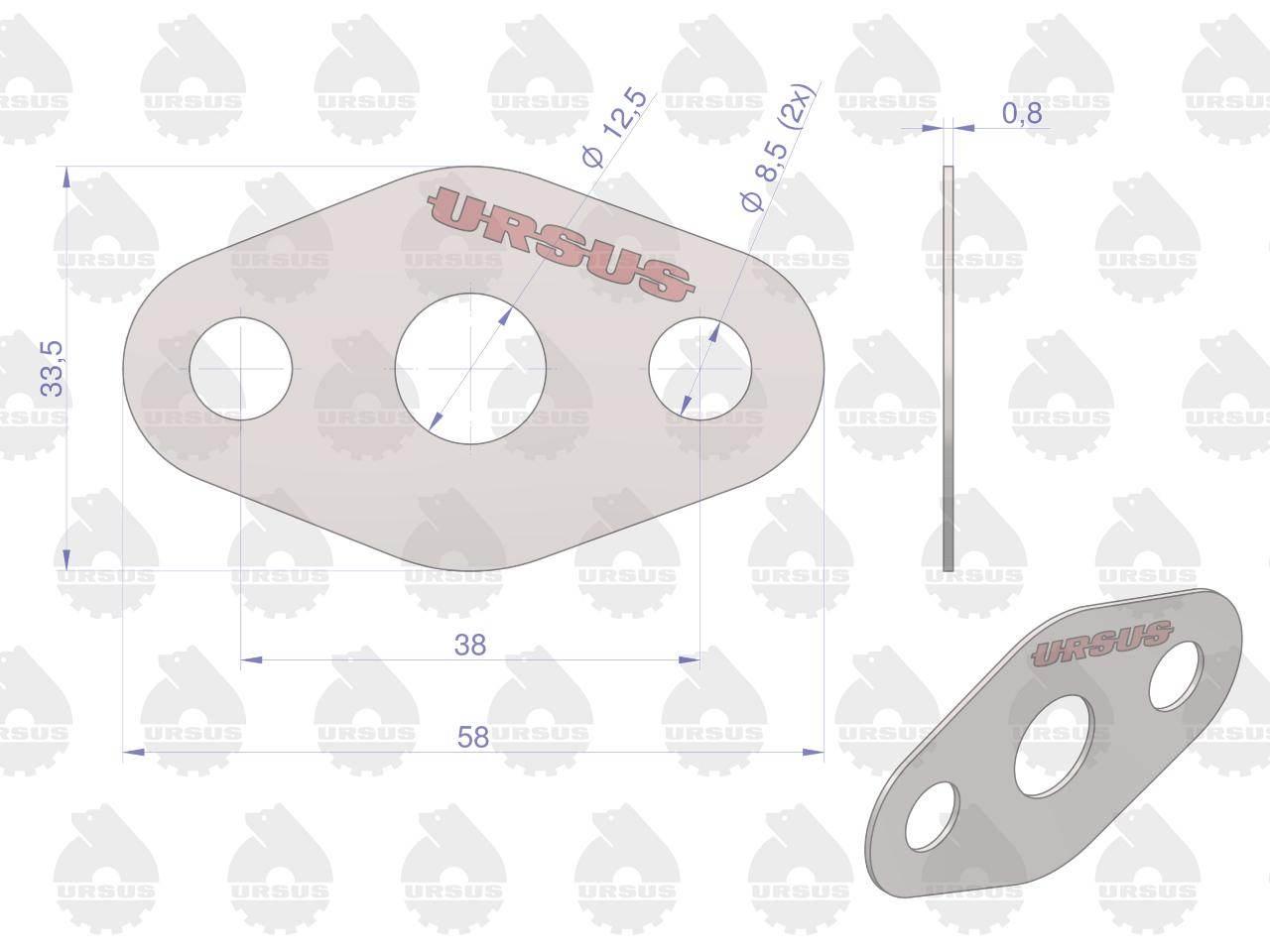 Uszczelka zasilania turbo krążelit 0.5mm Zetor ORYGINAŁ URSUS 10szt - zdjęcie 2