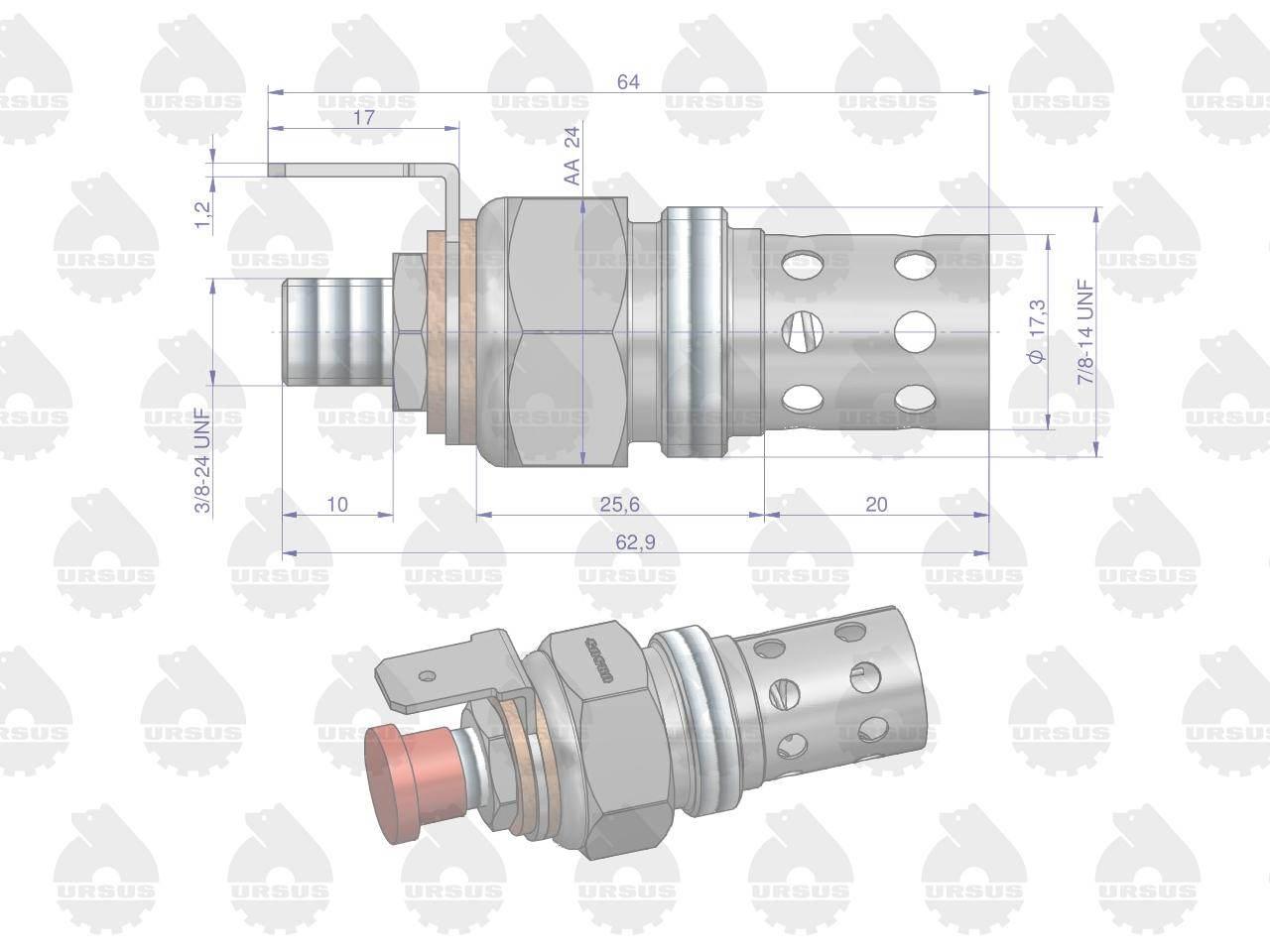 Świeca płomieniowa MF3 ORYGINAŁ URSUS 2666108U - zdjęcie 2