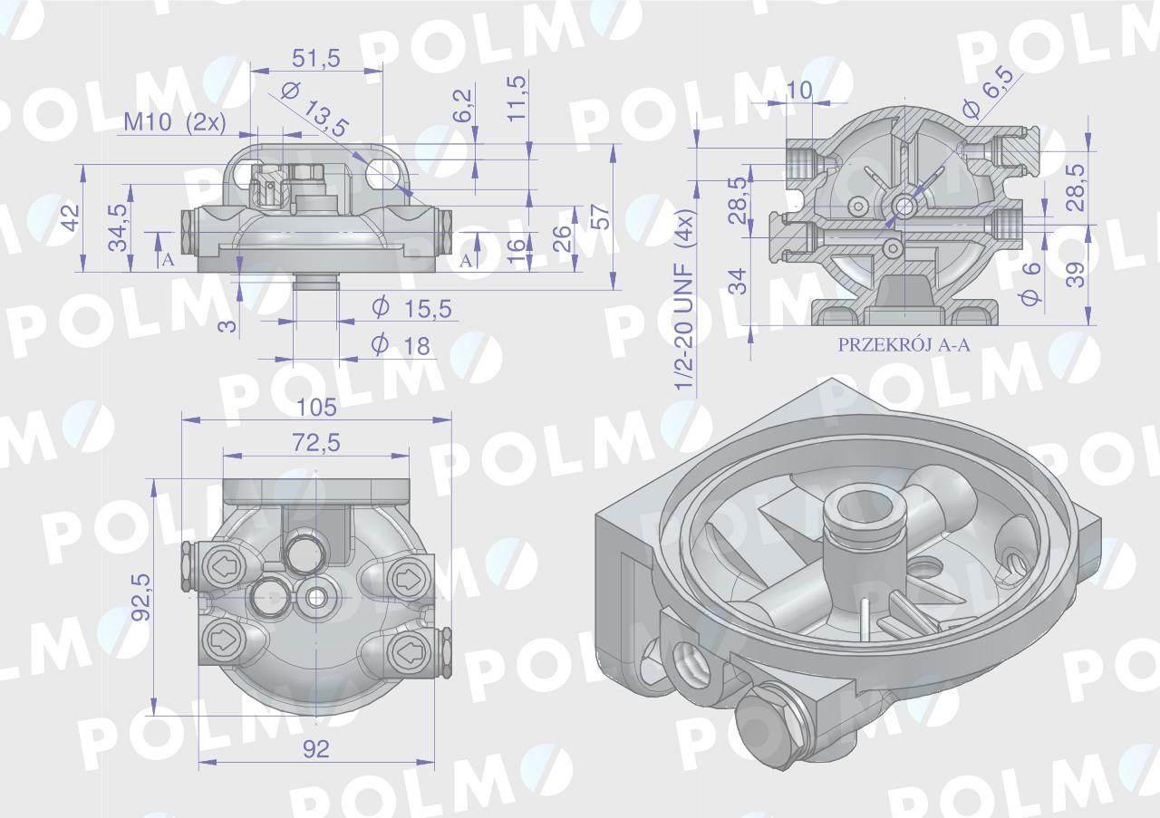 Pokrywa filtra paliwa MF3 ORYGINAŁ URSUS FPV5701U - zdjęcie 2