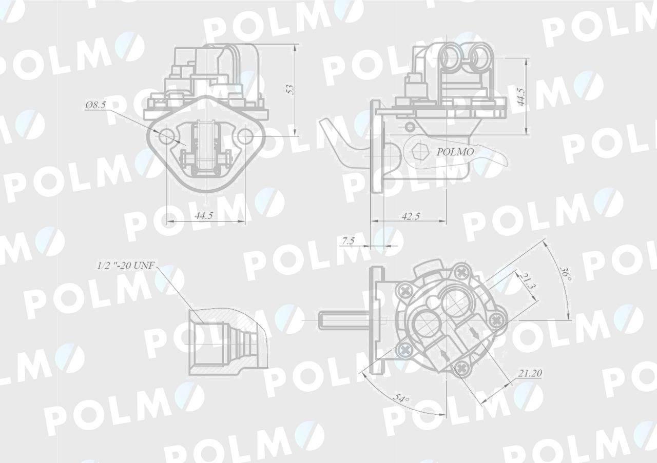 Pompa zasilająca 0011245U91 POLMO 3637307M91P - zdjęcie 2