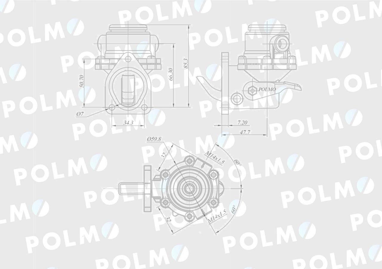 Pompa zasilająca 140100080709. 130100080733 POLMO 1301000P - zdjęcie 2