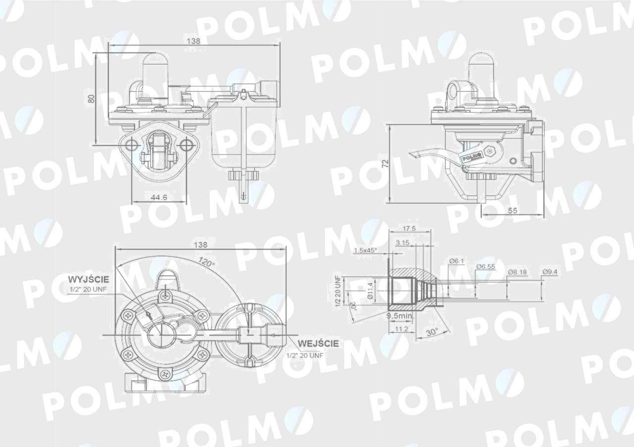 Pompa zasilająca 25066016 POLMO 7950901P - zdjęcie 3