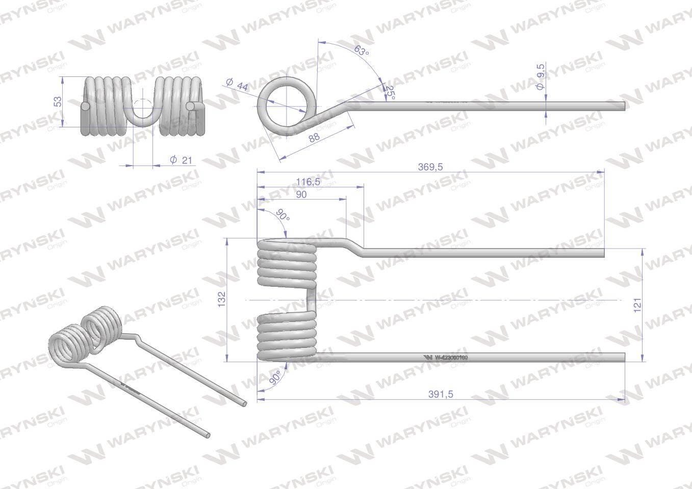 Palec przetrząsarka zastosowanie SIP 423000160 Waryński W-423000160 - zdjęcie 2