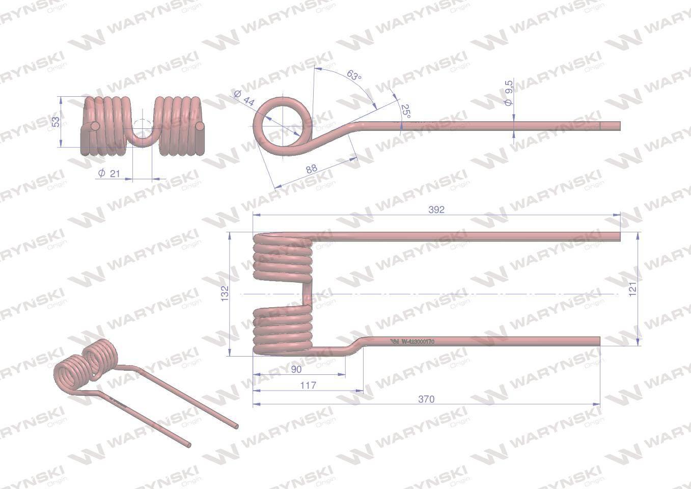 Palec przetrząsarka zastosowanie SIP 423000170 Waryński W-423000170 - zdjęcie 3