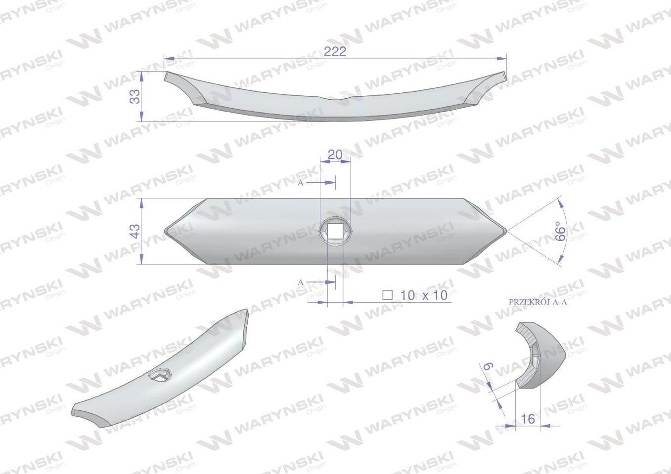 Redliczka 1-otworowa agregatu 45x6 ze śrubą zast. SV mal. proszkowo Waryńsk - zdjęcie 2