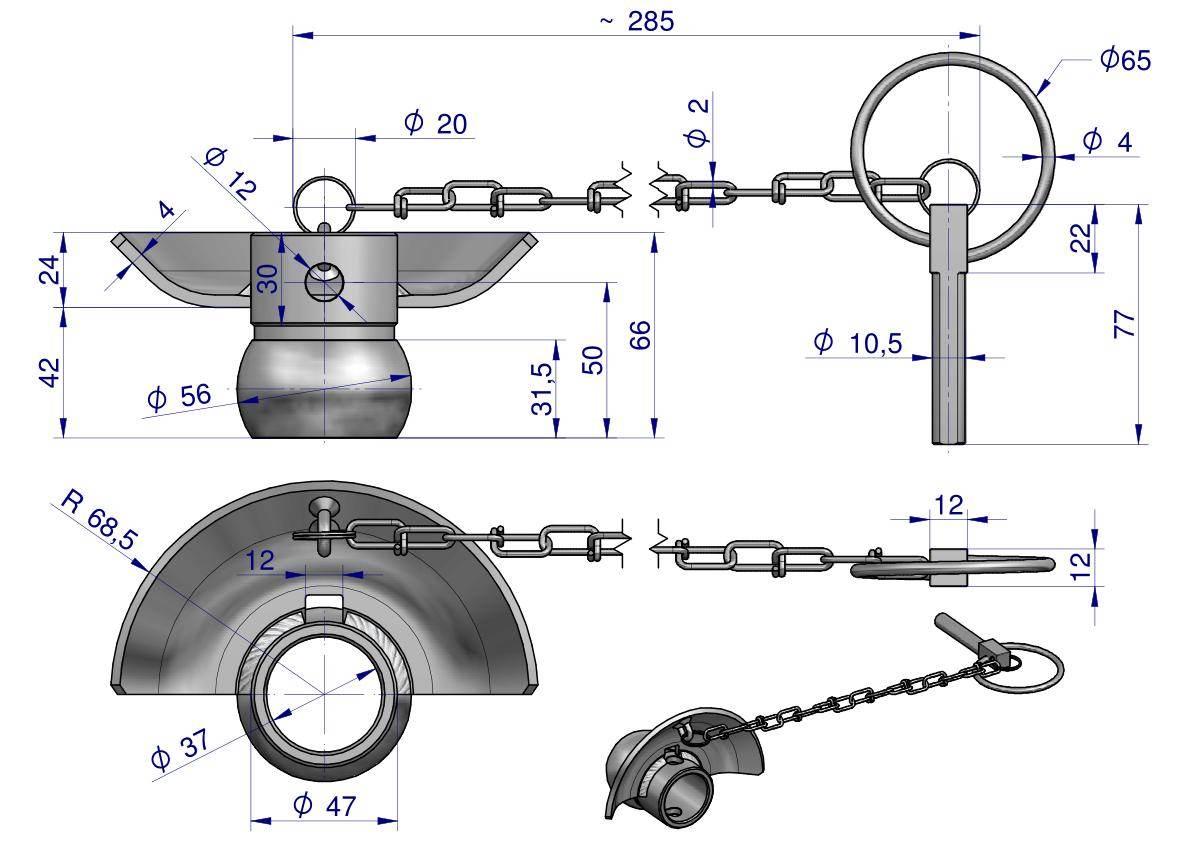 Kula z kołnierzem hartowana kat. 3-2 56X37 Waryński W-879832 - zdjęcie 3