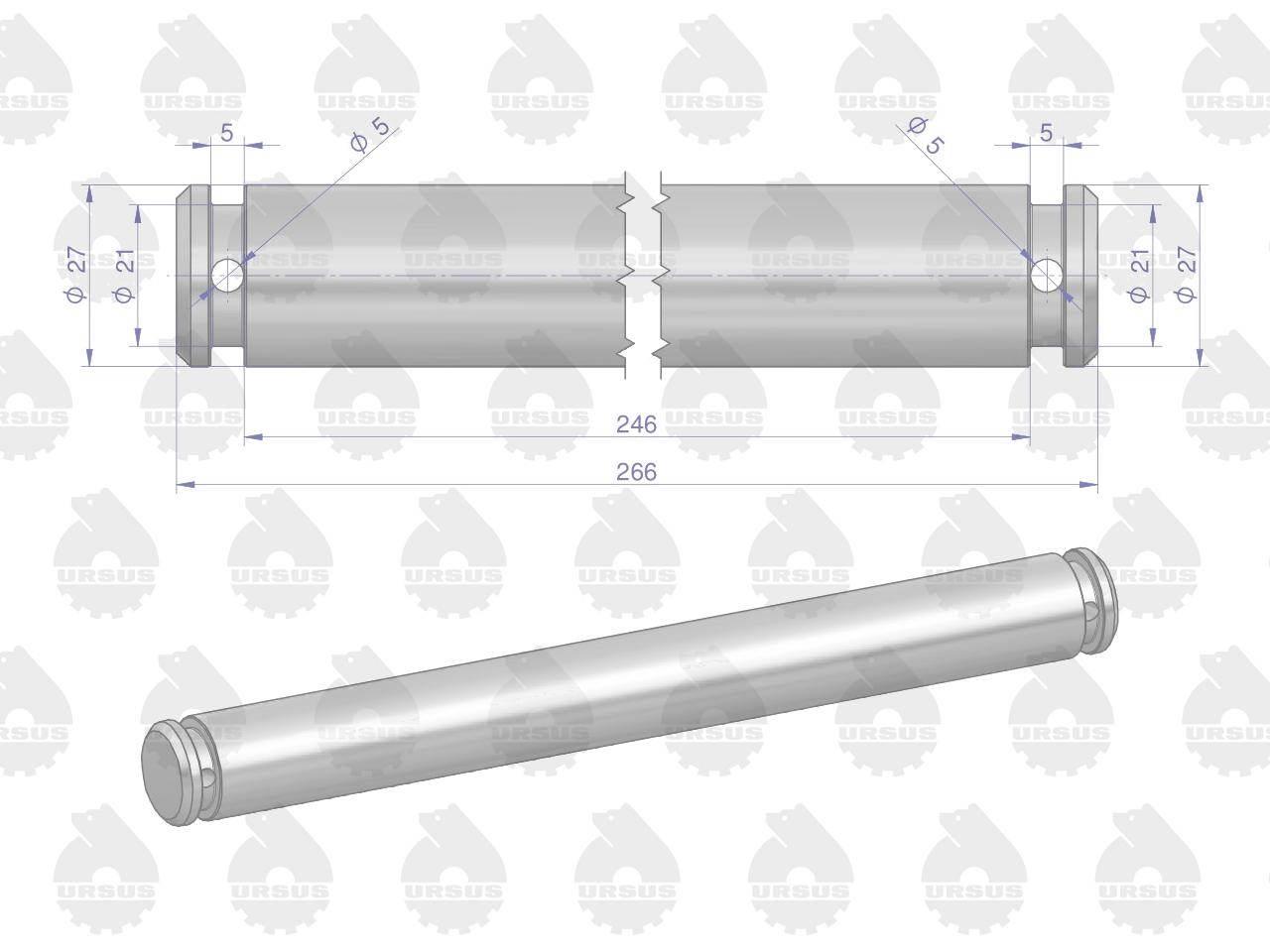 Sworzeń wieszaka ramy C-360 ORYGINAŁ URSUS 50676030U - zdjęcie 2