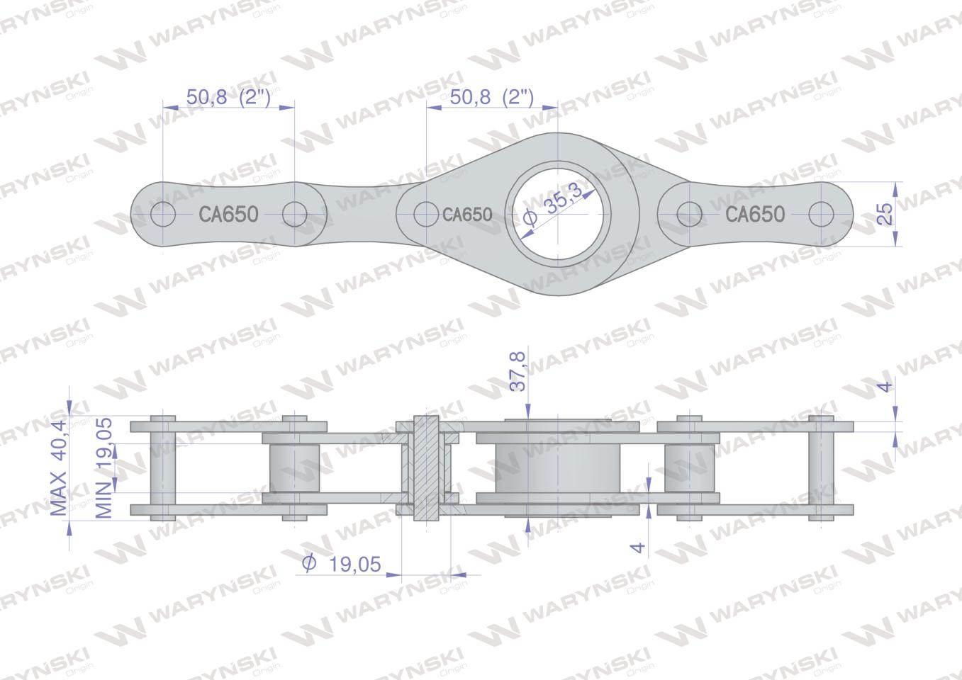 Łańcuch CA650-1 160 ogniw 40 belek zastosowanie Prasa Zwijka Sipma 52760775 - zdjęcie 2