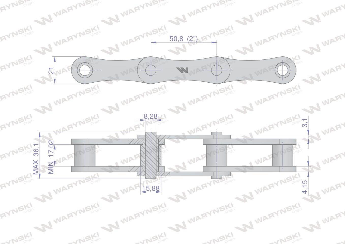 Łańcuch 216B-3Ps zastosowanie Prasa Rolująca Krone 9220100 Waryński - zdjęcie 2