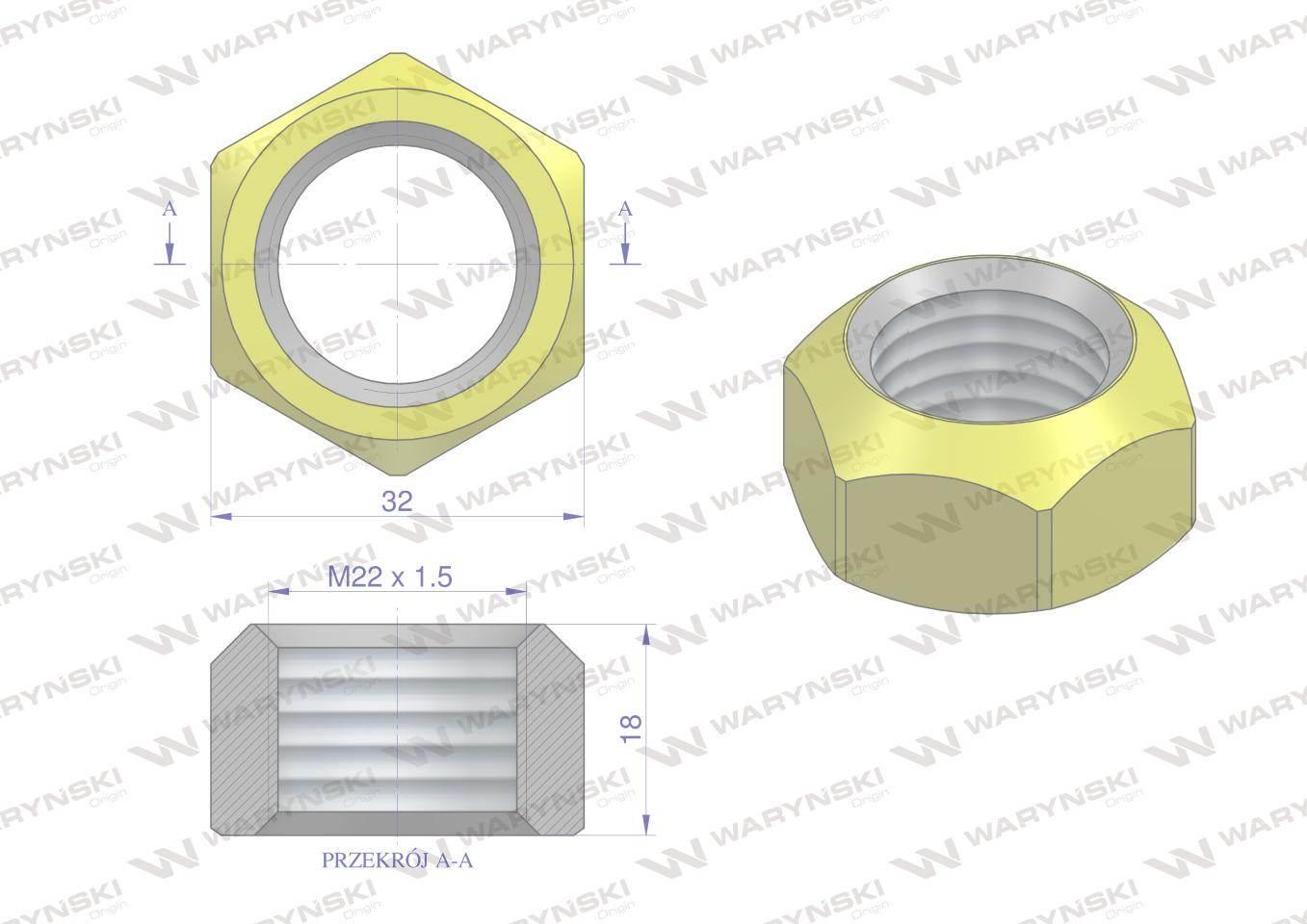 Nakrętka zęba ładowacza uniwersalna M22 Tur WARYŃSKI 10szt W9132-M22 - zdjęcie 2