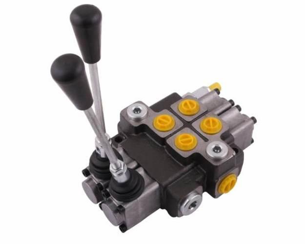 Rozdzielacz hydrauliczny 2-sekcyjny max przepływ 40L (1 sekcja - z zatrzask - zdjęcie 2