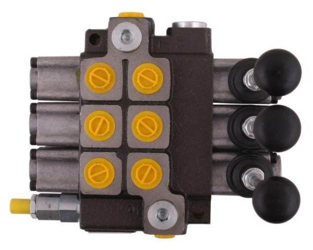 Rozdzielacz hydrauliczny 3-sekcyjny max przepływ 40L (1 sekcja - z zatrzask - zdjęcie 2