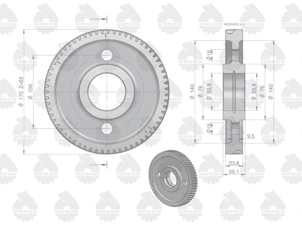 Koło rozrządu 4111A013 MF4 ORYGINAŁ URSUS 41115023U - zdjęcie 2