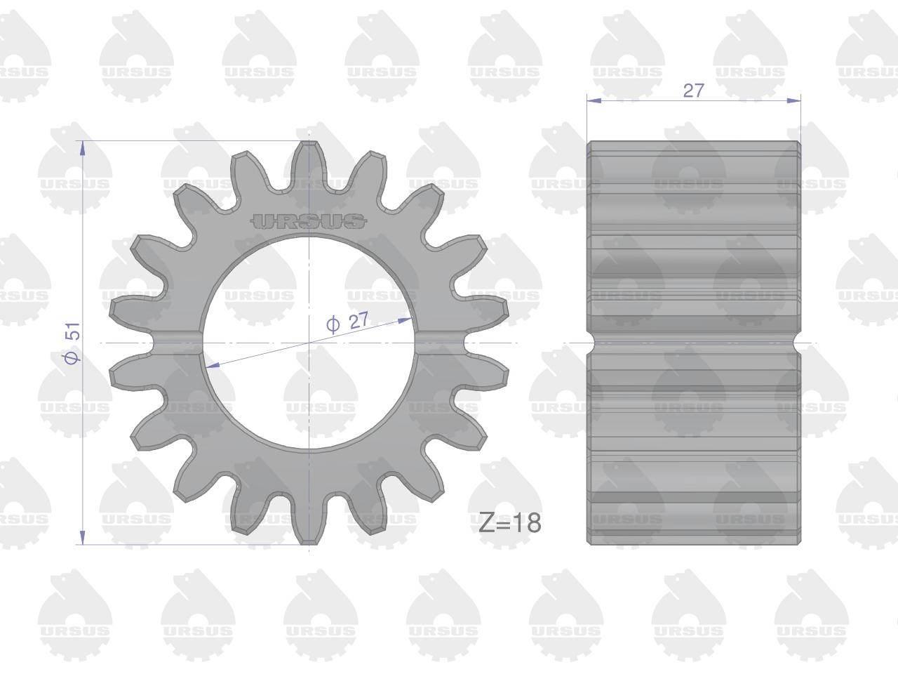 Satelit mechanizmu reduktora Z-18 MF3 ORYGINAŁ URSUS 897018M1U - zdjęcie 2