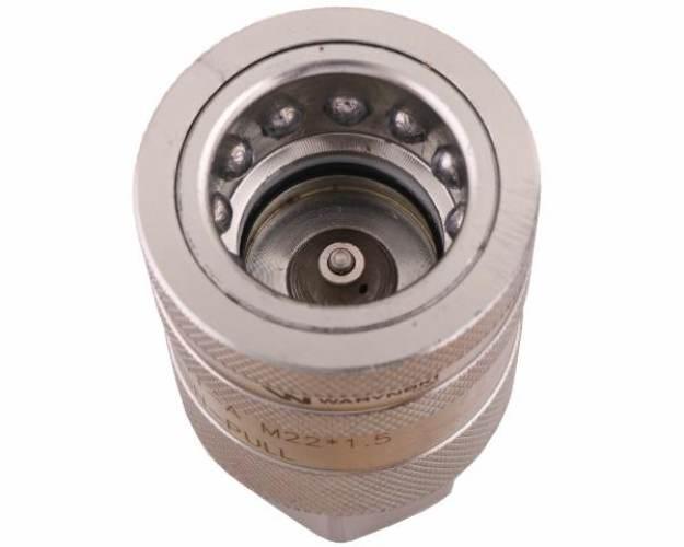 Szybkozłącze hydrauliczne gniazdo z eliminatorem ciśnienia M22x1.5 gwint we - zdjęcie 3
