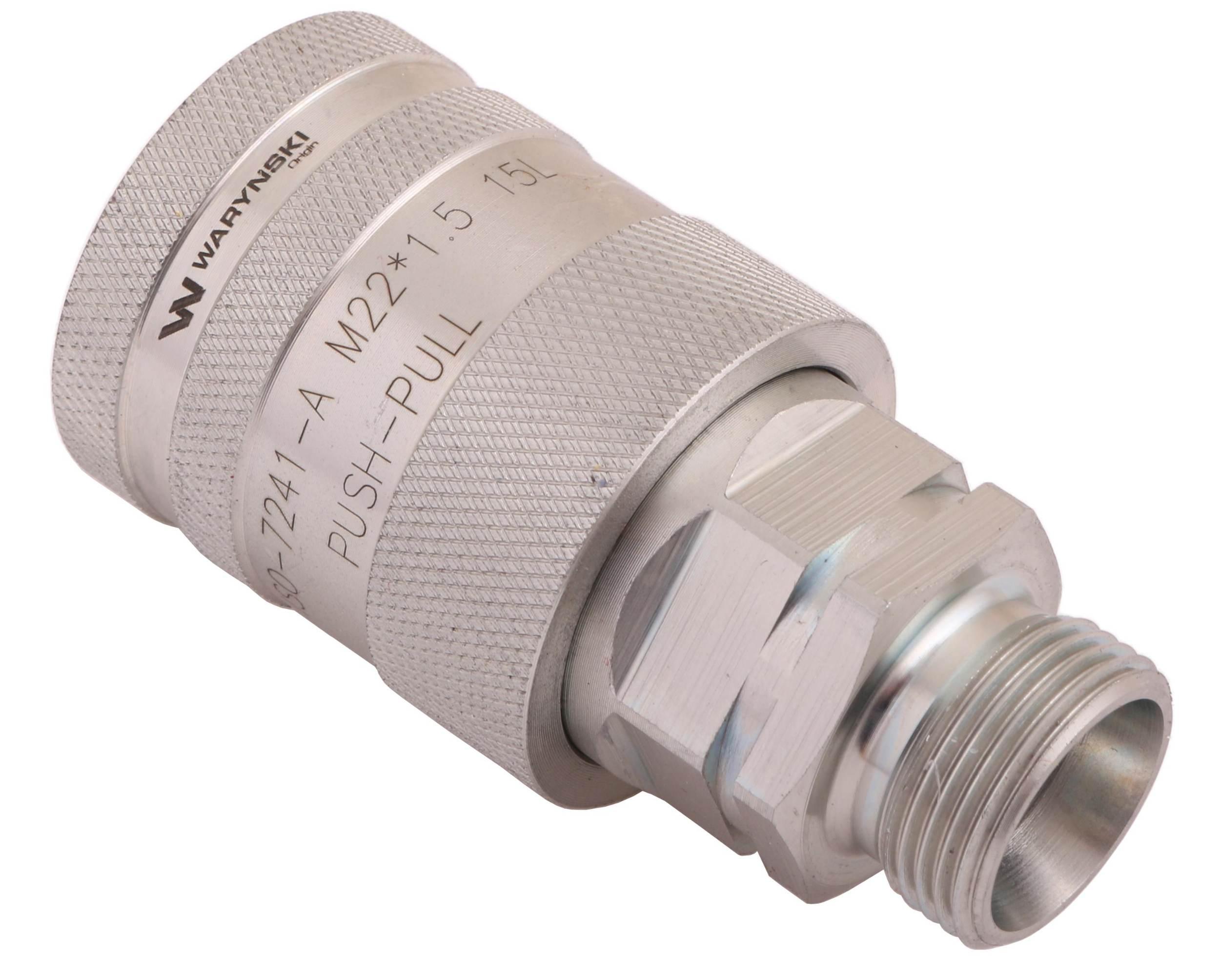 Szybkozłącze hydrauliczne gniazdo z eliminatorem ciśnienia M22x1.5 gwint ze