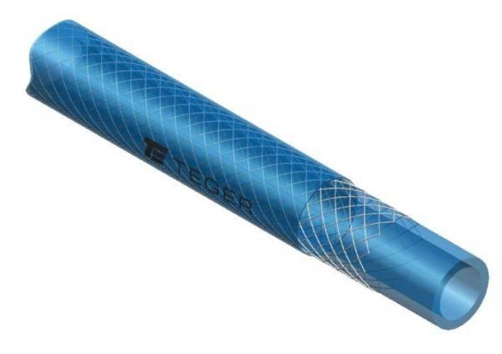 Wąż techniczny zbrojony PVC 16X3 12bar TEGER 50szt T-PVC-DN16X3