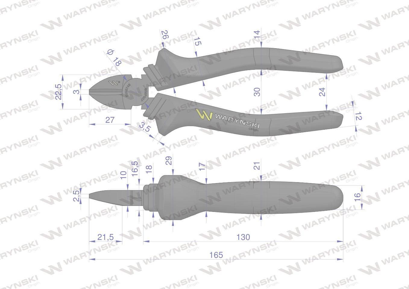 Szczypce boczne 160 mm Waryński WMP007 - zdjęcie 3