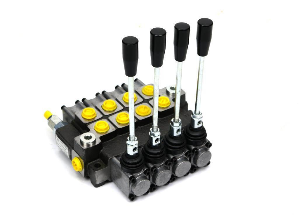 Rozdzielacz hydrauliczny 4-sekcyjny max przepływ 40L (4-sekcje z zatrzaskie