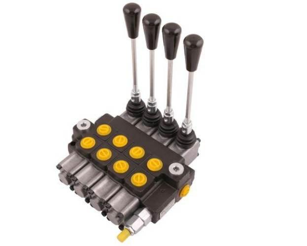 Rozdzielacz hydrauliczny 4-sekcyjny max przepływ 40L (1 sekcja z zatrzaskie
