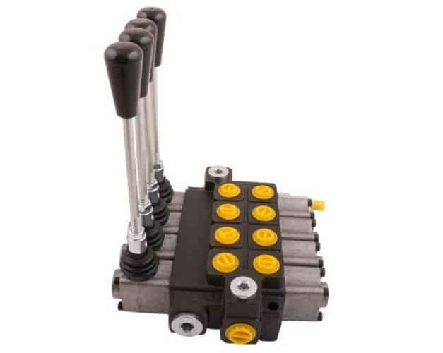 Rozdzielacz hydrauliczny 4-sekcyjny max przepływ 40L (1 sekcja z zatrzaskie - zdjęcie 4