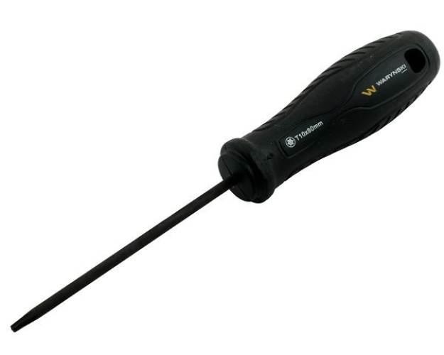 Wkrętak T10. 80 mm. stal SVCM. Waryński WMW025